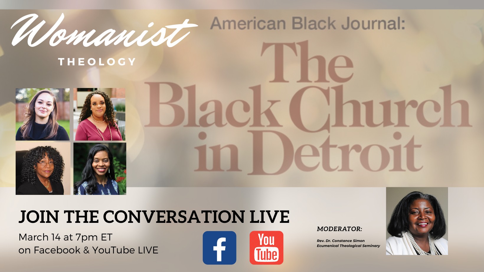 The Black Church in Detroit's Womanist Theology Watch Party Graphic