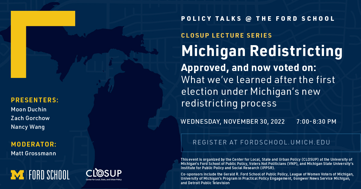 What we’ve learned after the first election under Michigan’s new redistricting process | Policy Talks @ The Ford School