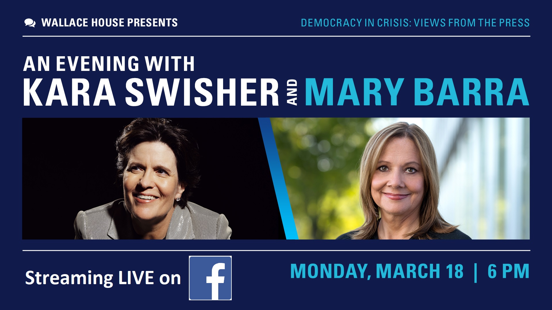 An evening with Kara Swisher and Mary Barra presented by the Wallace House Center for Journalists