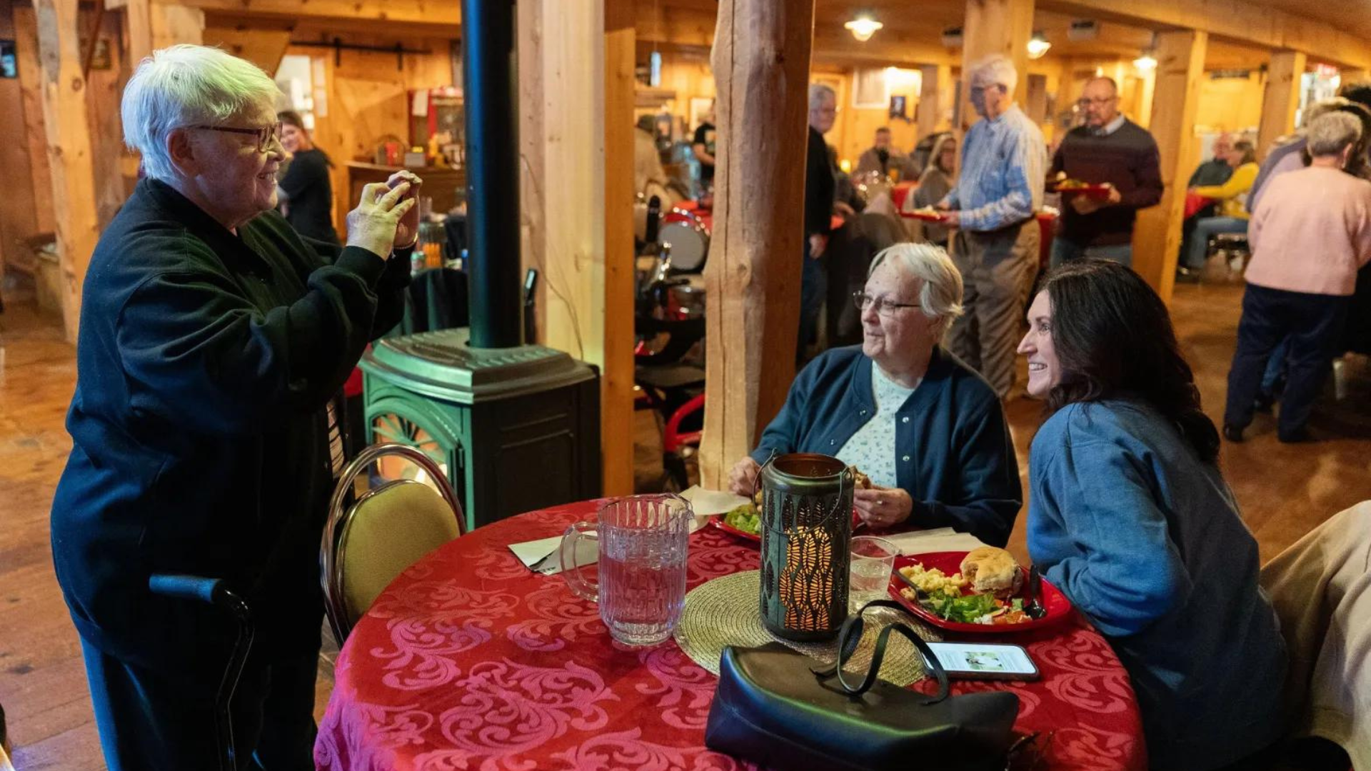 Caregivers and older adults at the Musical Memories Cafe in West Falls, New York